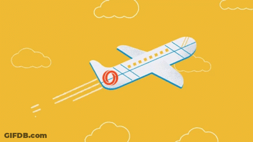 White Airplane With Red Circle On Tail Flying GIF