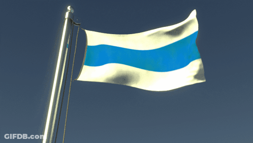 White And Blue Flag Flying GIF
