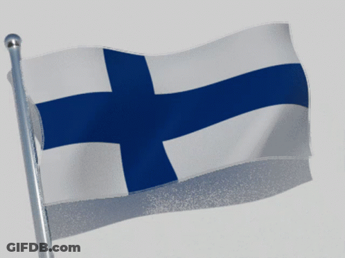 White And Blue Flag With Blue Cross GIF