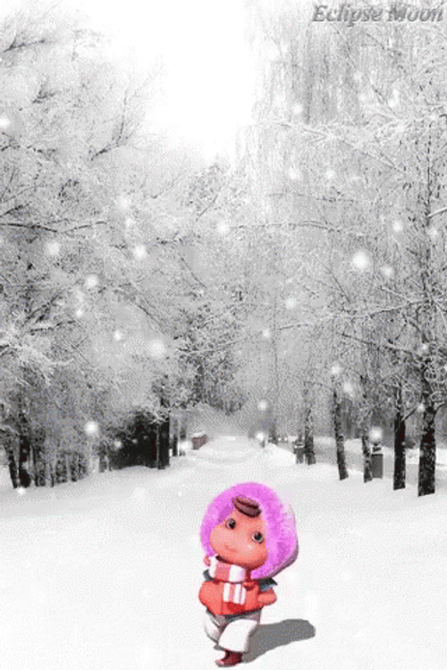 White And Calm Snowfall GIF