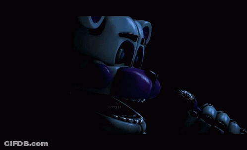 White And Purple Teddy Bear In Dark GIF