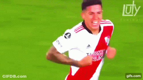 White And Red Soccer Player Celebrating Goal GIF