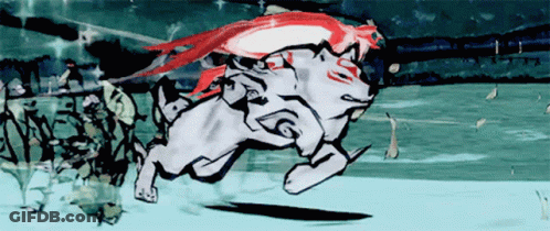 White Animal With Red Tail And S On Head GIF