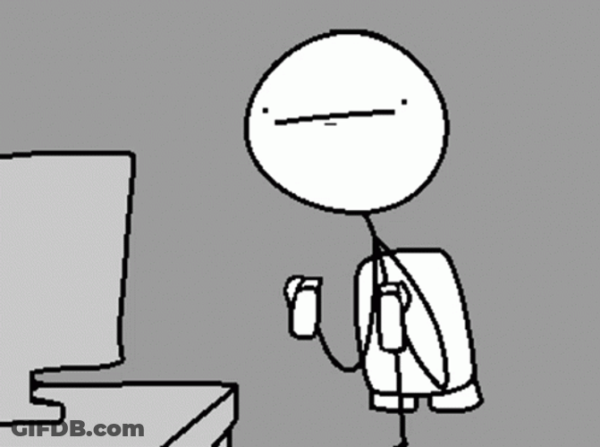 White Animated Character Lift Off GIF