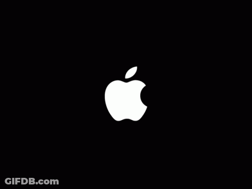 White Apple Logo With Particles GIF