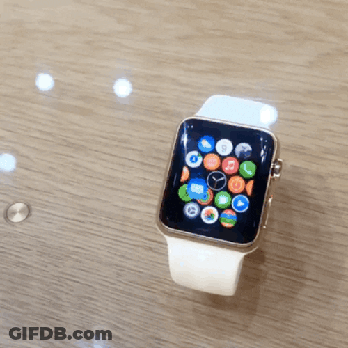 White Apple Watch With Moving Apps GIF