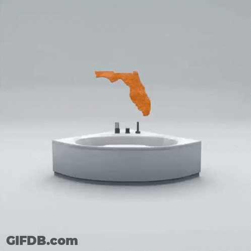White Bathtub With Metal Pieces Falling Out GIF