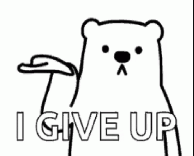 White Bear Give Up And Waves The White Flag GIF