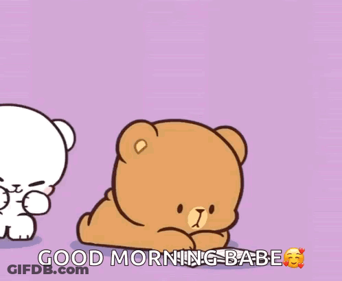 White Bear Kissing Brown Bear Good Morning Babe GIF
