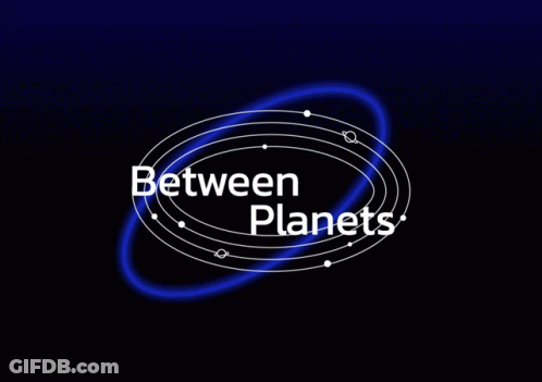 White Between Planets Text GIF