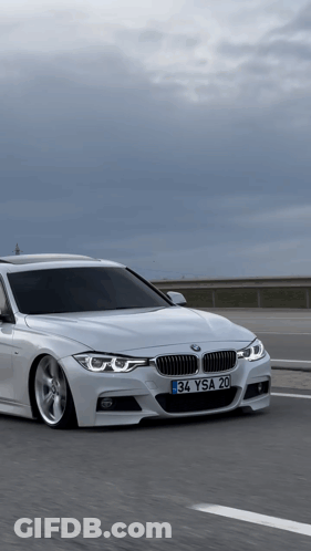 White BMW With License Plate 34 YSA 20 GIF