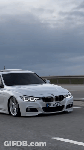 White BMW With License Plate 34Ysa 20 GIF