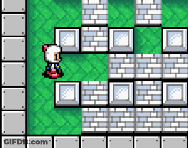 White Bomberman Explode Fail GIF