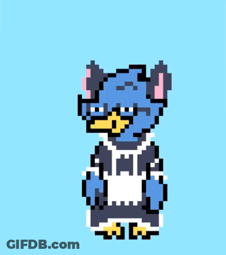 White Box With Blue And White Owl GIF