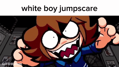 White Boy Jumpscare Cartoon GIF