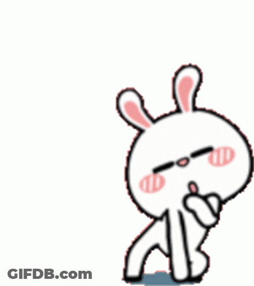 White Bunny Dancing Sticker GIF