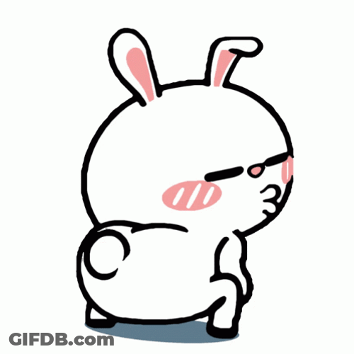 White Bunny Dancing Sticker Twerking GIF