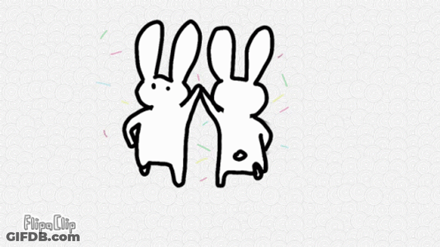 White Bunny Duo Dancing GIF