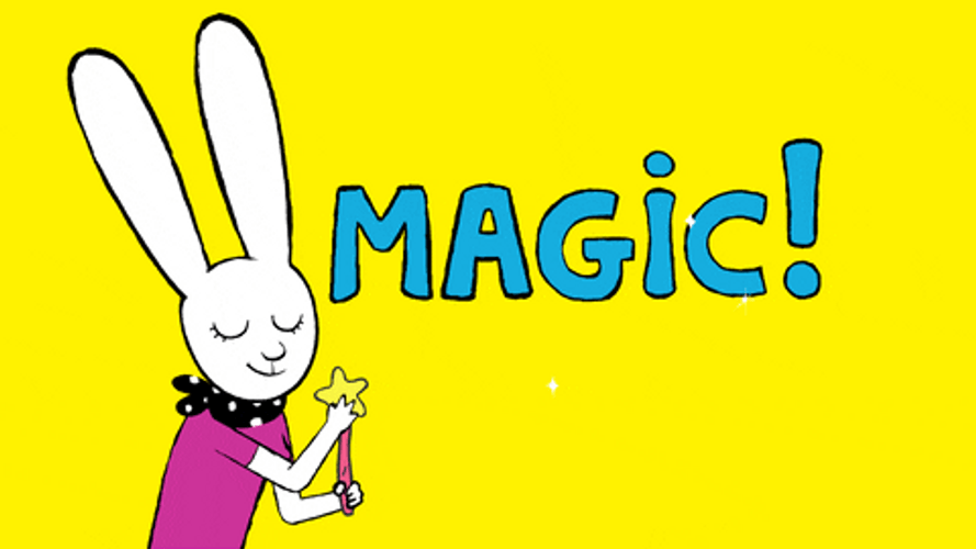 White Bunny Magic Wand Harry Potter Cartoon GIF