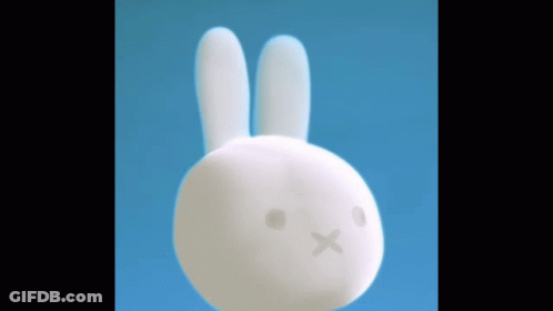 White Bunny With Cross On Nose GIF