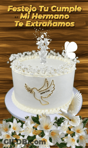 White Cake With Dove And Anita Cruz GIF