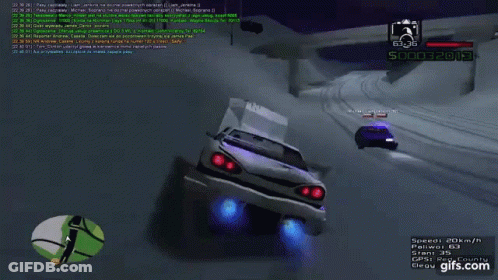 White Car And Purple Car On Road GIF