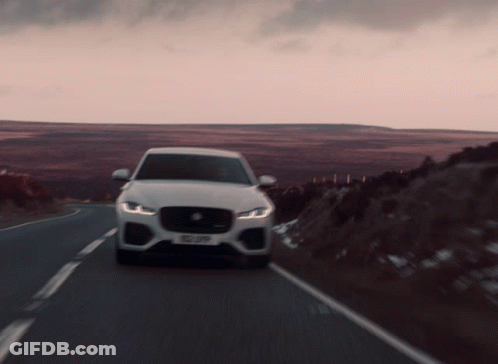 White Car Driving With License Plate Gzl Urp GIF