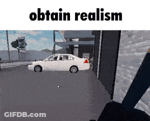 White Car Parked In Video Game GIF