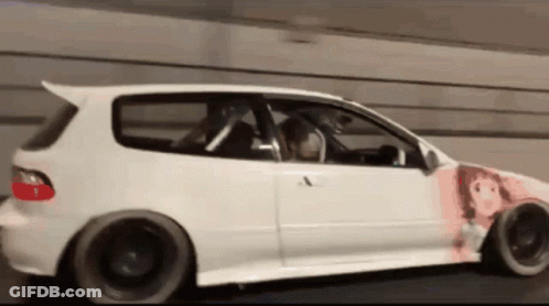 White Car With Girl On Side GIF