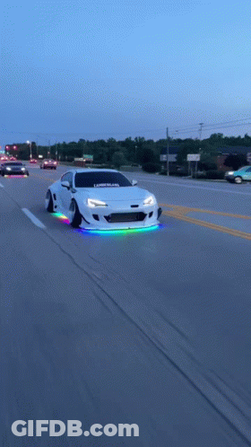 White Car With Libertyland GIF