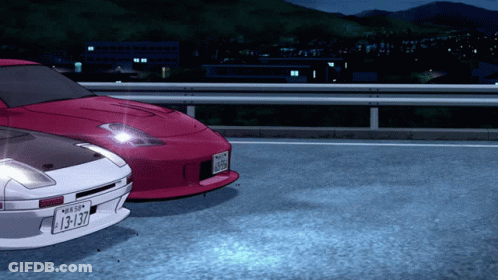 White Car With License Plate 13-17 GIF