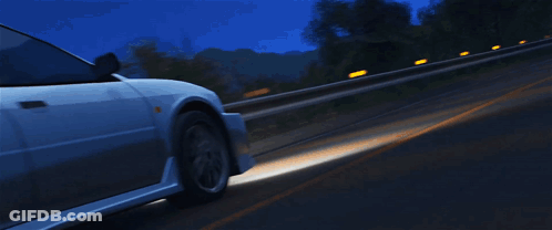 White Car With License Plate 46-637 GIF