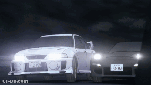White Car With License Plate 54369 GIF