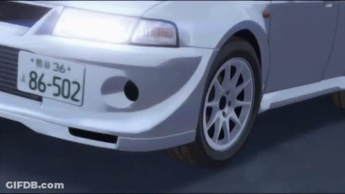 White Car With License Plate 86-502 GIF
