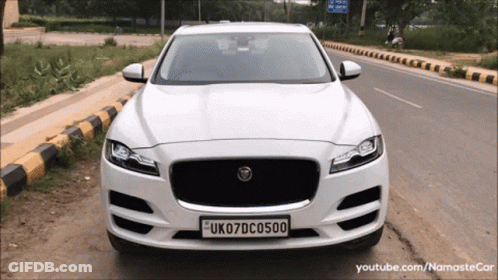 White Car With License Plate UK07DC050 GIF