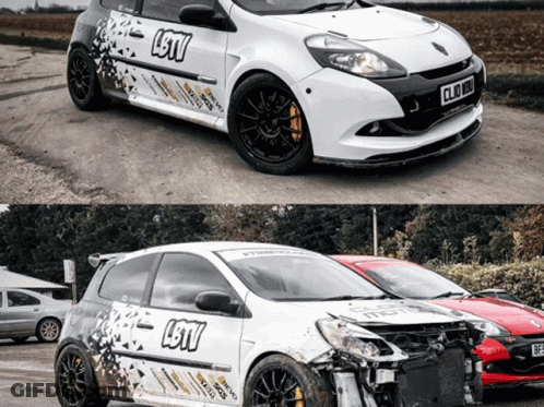 White Car With Lstv GIF