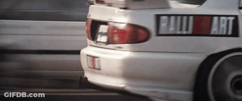 White Car With Rally Art Sticker GIF