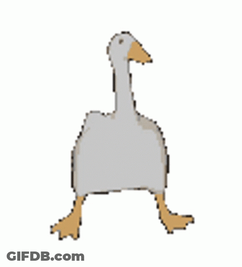 White Cartoon Duck Dance GIF