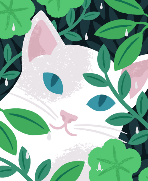 White Cat Art GIF