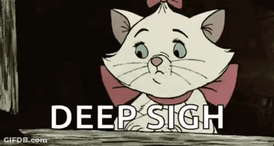 White Cat Big Sigh GIF