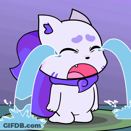 White Cat Crying With Tears GIF