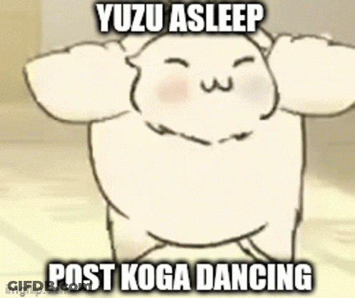 White Cat Dancing Yuzu Asleep Post Koga GIF