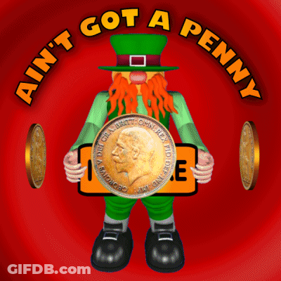 White Cat Holding Axe With Penny Above GIF