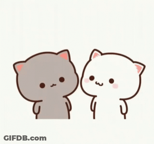 White Cat Kiss You GIF