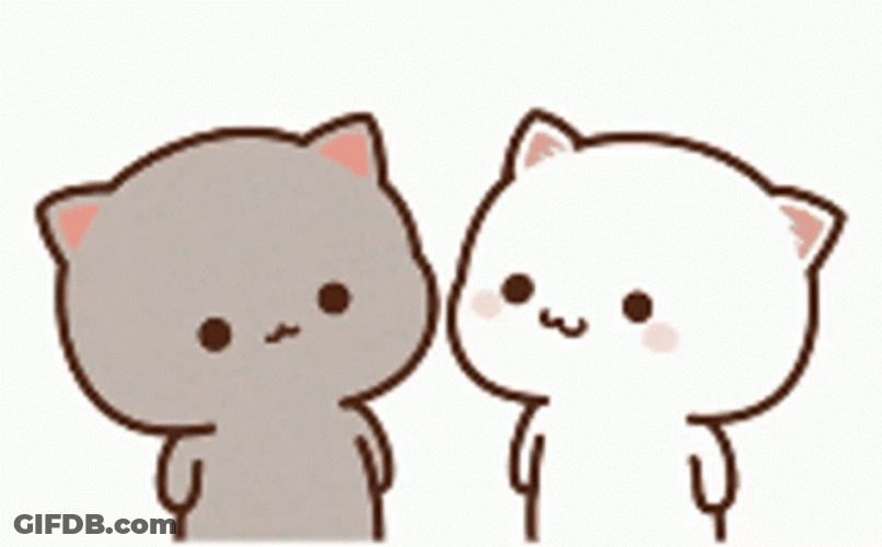 White Cat Kisses On Cheeks GIF
