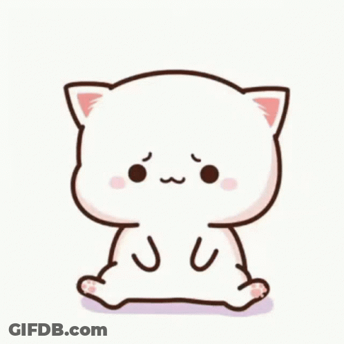 White Cat Laying Down GIF