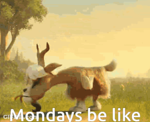 White Cat Lying On Back It's Monday Again GIF