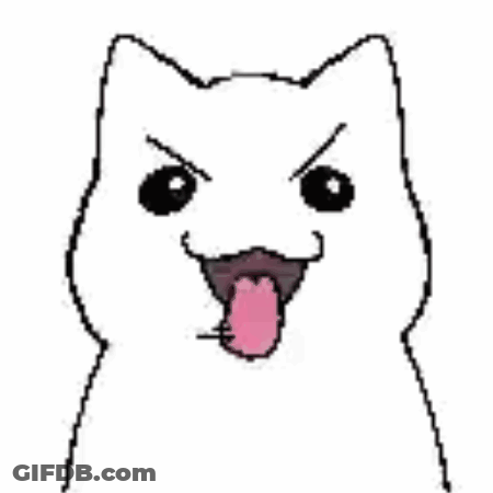 White Cat Making Funny Face GIF