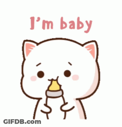 White Cat Peach I'm Baby GIF