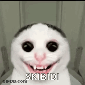 White Cat Sitting On Toilet With Open Mouth GIF